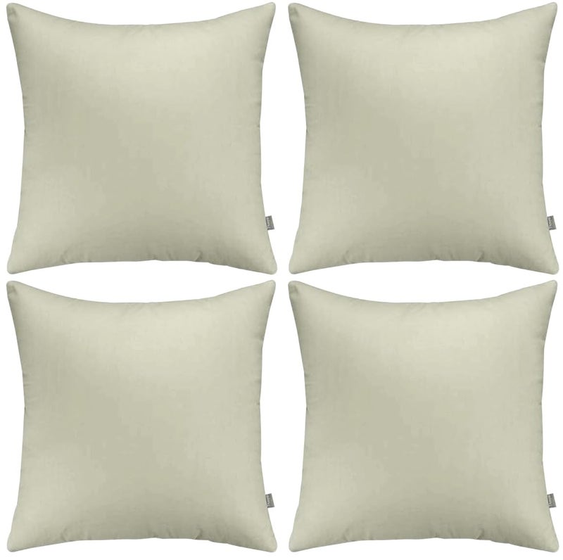 Thmyo 4-Pack 100% Cotton Comfortable Solid Decorative Throw Pillow Case,Thmyo Square Cushion Cover Pillowcase Sublimation Blank Pillow Covers DIY Throw Pillowcase for Sofa Bedroom(16x16 inch/ 40x40cm,Beige) - Image 1